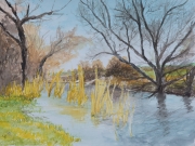 Fruehling-an-der-Nidder-2018-36x48-Aquarell