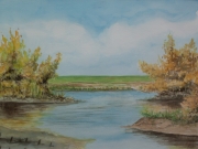 Herbst-an-der-Wuemme-2012-36x48-Aquarell