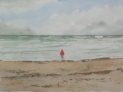 Julia-und-das-Weltmeer-nach-CD-Friedrich-2012-24x32-Aquarell